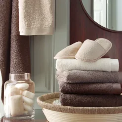 Serviette De Bain|Linnea Drap de douche 70x140 cm coton peigné ALBA chocolat