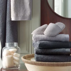 Serviette De Bain|Linnea Drap de douche 70x140 cm coton peigné ALBA argent