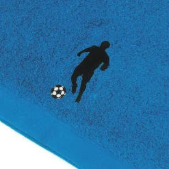 Serviette De Bain|Linnea Drap de douche 70x140 cm coton 550g/m2 PURE FOOTBALL Bleu Turquoise