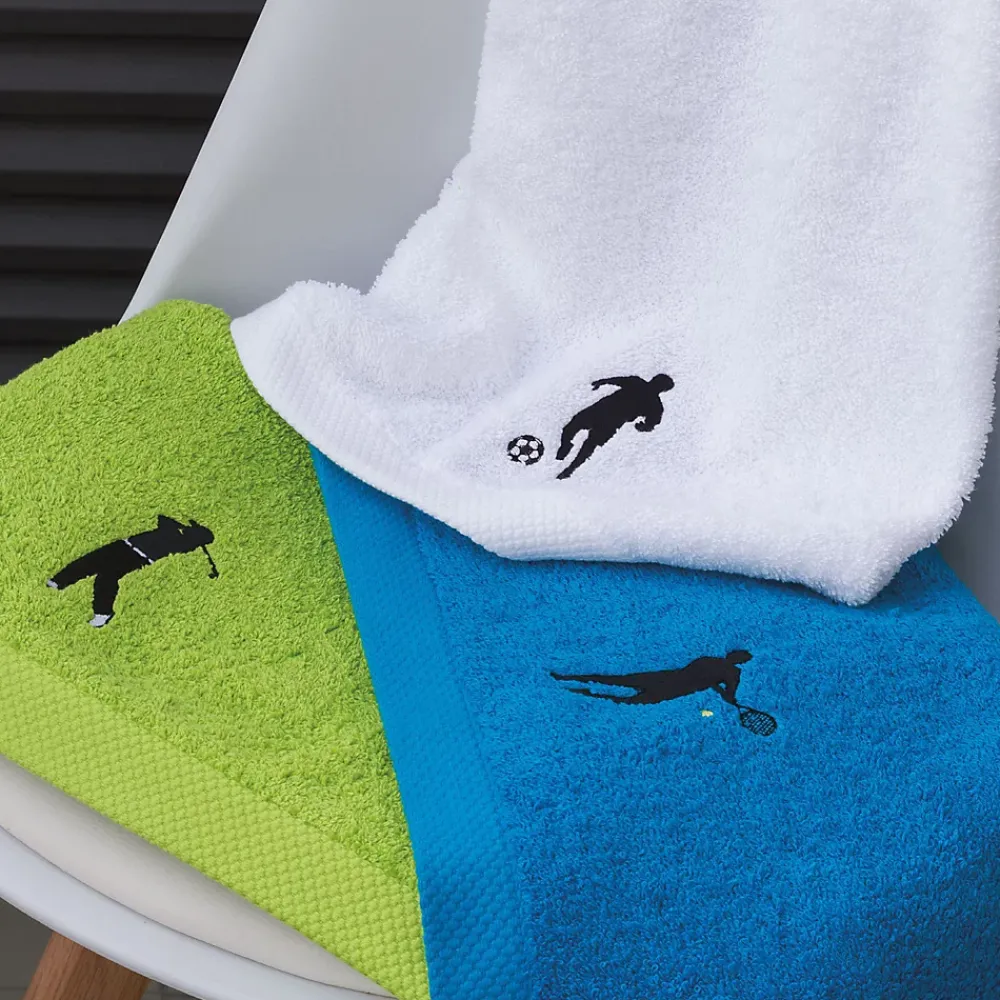 Linnea Drap de douche 70x140 cm coton 550g/m2 PURE FOOTBALL Vert Pistache