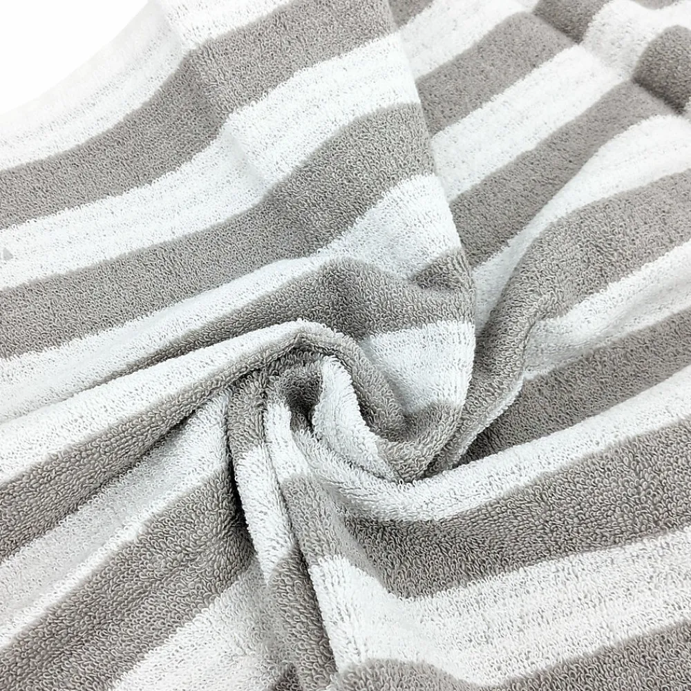 Serviette De Bain|Linnea Drap de douche 70x140 cm coton collection EFFICIENCE STRIPES gris lunar