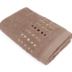 Serviette De Bain|Linnea Drap de douche 70x140 cm coton 550g/m2 PURE POINTS Marron Taupe