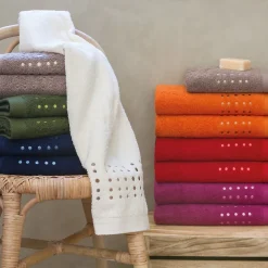 Serviette De Bain|Linnea Drap de douche 70x140 cm coton 550g/m2 PURE POINTS Marron Taupe