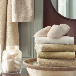 Serviette De Bain|Linnea Drap de douche 70x140 cm coton peigné ALBA beige