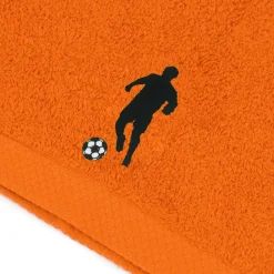 Serviette De Bain|Linnea Drap de douche 70x140 cm coton 550g/m2 PURE FOOTBALL Orange Butane