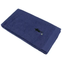 Serviette De Bain|Linnea Drap de douche 70x140 cm coton 550g/m2 PURE FOOTBALL Bleu Marine