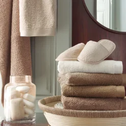 Linnea Drap de douche 70x140 cm coton peigné ALBA taupe