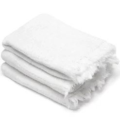 Linnea Drap de douche 70x130 cm et serviette 50x90 cm KEA mousseline de coton blanc neige