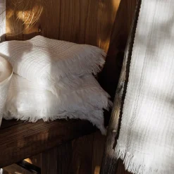 Linnea Drap de douche 70x130 cm et serviette 50x90 cm KEA mousseline de coton blanc neige