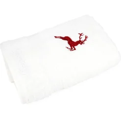 Linnea Drap de douche 70x130 cm HIRSH Blanc/Rouge 600g/m2
