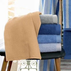 Serviette De Bain|Linnea Drap de douche 70x140 cm nid d'abeille PURE WAFFLE 300 g/m² beige