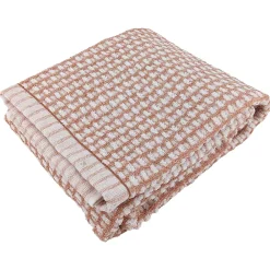 Linnea Drap de douche 70x140 cm pur coton motifs quadrillés collection GLOW marron