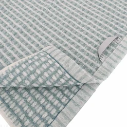 Linnea Drap de douche 70x140 cm pur coton motifs quadrillés collection GLOW vert