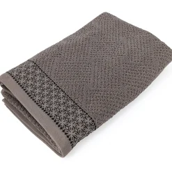 Serviette De Bain|Linnea Drap de douche 70x140 cm pur coton collection OSAKA fleurs marron