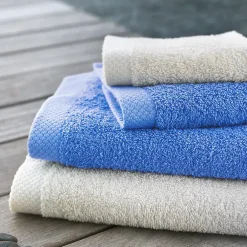 Linnea Drap de douche 70x140 cm PURE Bleu Mer 550g/m2