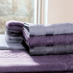 Serviette De Bain|Linnea Drap de douche 70x140 cm ROYAL CRESENT Prune 650g/m2