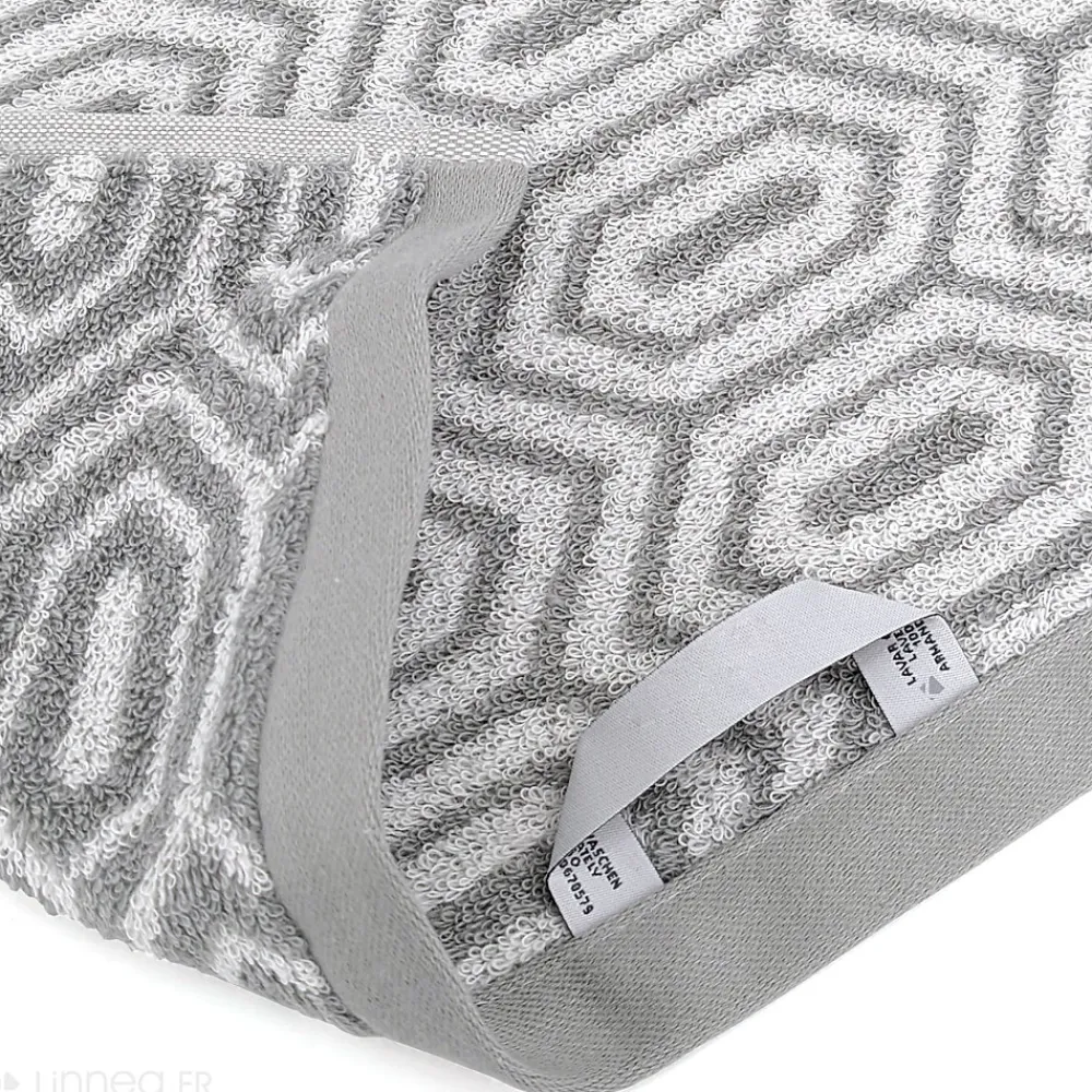 Linnea Drap de douche 70x140 cm SYMETRIE coton Gris Alvéoles