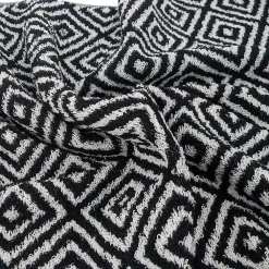 Serviette De Bain|Linnea Drap de douche 70x140 cm SYMETRIE coton Noir Losanges