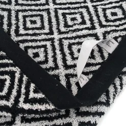 Serviette De Bain|Linnea Drap de douche 70x140 cm SYMETRIE coton Noir Losanges