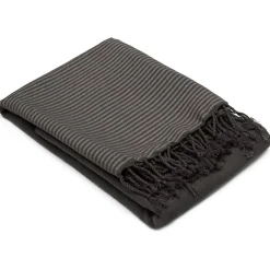 Linnea Drap de plage NID D'ABEILLE 100x200 cm coton 230 g/m² noir Café