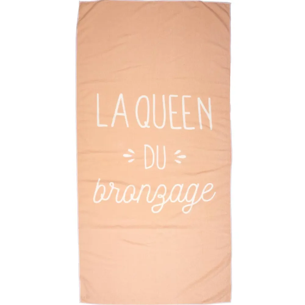 Serviette De Bain|Linnea Drap de plage 70x140 cm en polyester collection KANEOHE modèle "La queen du bronzage" rose