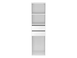 GoodHome Dressing blanc 2 tiroirs Atomia H. 187,5 x L. 50 x P. 45 cm