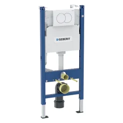 Wc Suspendu|Ceramica Duofix Pack WC bâti-support 112 cm + WC suspendu sans bride Ceramia avec abattant SoftClose + plaque blanche (GEBCEPXWT01-FR)