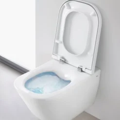 Wc Suspendu|Geberit Duofix pack WC bâti-support UP100 + WC suspendu sans bride Roca avec abattant SoftClose + plaque blanche (GEBROGAWR02-FR)