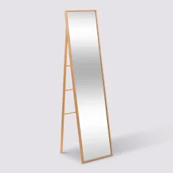 Miroir Simple|5Five Echelle en bambou avec miroir l.41 x H.160 cm