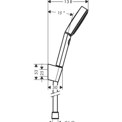 Colonne De Douche Sans Robinetterie|Hansgrohe Ecostat Set Mitigeur thermostatique douche + Douchette à main XXL 105mm 3 jets + Flexible de douche 125cm, support mural, Chrome