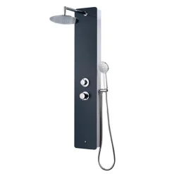 Colonne De Douche Thermostatique|Rousseau Edouard - Colonne de douche avec robinetterie ERIS - Fintion Gris Anthracite