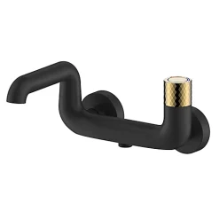 Edouard Rousseau - Mitigeur Bain Douche "Le O" avec poignee personnalisable - Fabrication Française - Noir / Laiton Brossé