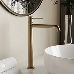 Robinet Lavabo Et Vasque|Edouard Rousseau - Mitigeur lavabo haut SCRIPY - Butée éco stop - Vidage clic clac inclus - 3 coloris disponibles