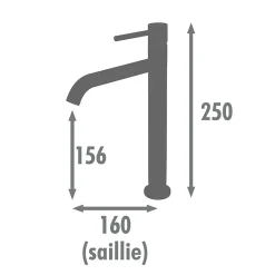 Robinet Lavabo Et Vasque|Edouard Rousseau - Mitigeur lavabo haut SCRIPY - Butée éco stop - Vidage clic clac inclus - 3 coloris disponibles