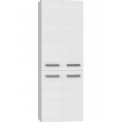 Meuble De Salle De Bains Faible Profondeur|Armoire De Salle De Bains|Topeshop ELLOS - Armoire de salle de bain avec deux paniers - Poignées minimalistes - 174x60x30cm - Colonne rangement