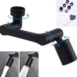 Accessoire De Robinet|Homelody Embout Robinet Pivotant 1440 Mousseur Robinet 2 Jets avec Adaptateur 20/22/24 mm pour Cuisine ou Salle de Bain