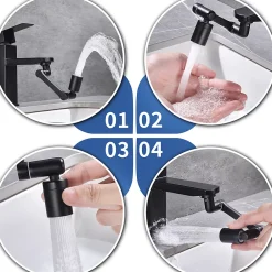 Accessoire De Robinet|Homelody Embout Robinet Pivotant 1440 Mousseur Robinet 2 Jets avec Adaptateur 20/22/24 mm pour Cuisine ou Salle de Bain