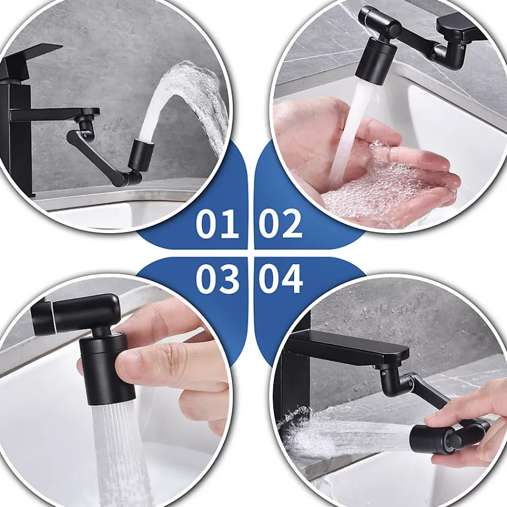Accessoire De Robinet|Homelody Embout Robinet Pivotant 1440 Mousseur Robinet 2 Jets avec Adaptateur 20/22/24 mm pour Cuisine ou Salle de Bain