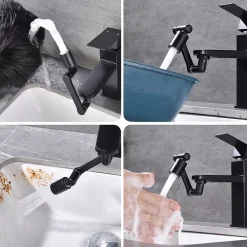 Accessoire De Robinet|Homelody Embout Robinet Pivotant 1440 Mousseur Robinet 2 Jets avec Adaptateur 20/22/24 mm pour Cuisine ou Salle de Bain
