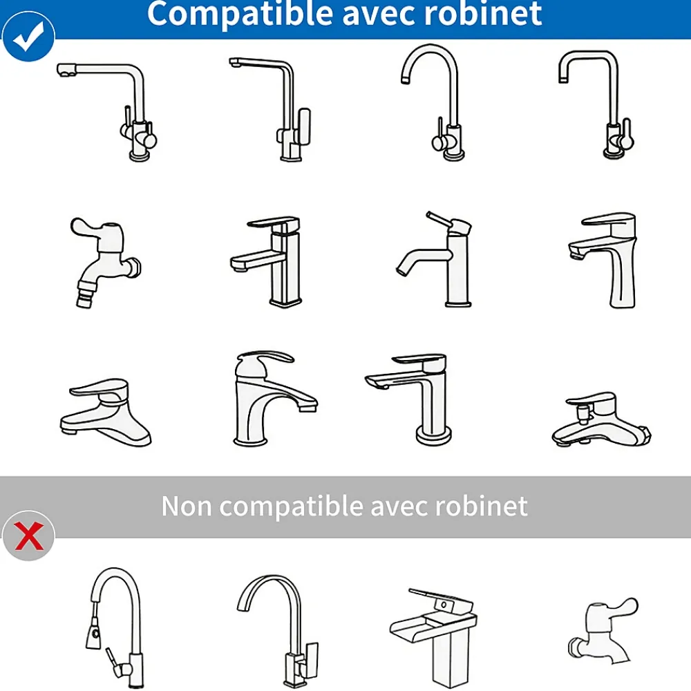 Accessoire De Robinet|Homelody Embout Robinet Pivotant 1440 Mousseur Robinet 2 Jets avec Adaptateur 20/22/24 mm pour Cuisine ou Salle de Bain