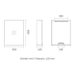 Armoire De Toilette|EMKE Armoires de toilette 1 Porte 65x50cm , Porte Miroir avec Rangement intégré, Tablettes en verre réglables, Blanc
