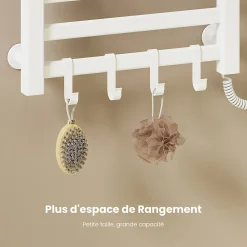 Sèche-Serviettes Électrique|EMKE Chauffe-serviettes Électrique 50x50cm, Thermostat Intelligent WiFi, Radiateur de Salle de Bain Électrique, Blanc