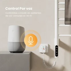 Sèche-Serviettes Électrique|EMKE Chauffe-serviettes Électrique 78x43cm, Thermostat Intelligent WiFi, Radiateur Électrique pour Salle de Bain, Blanc