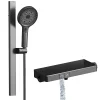 Colonne De Douche Thermostatique|EMKE Colonne de Douche avec douche theramostat à Grande douche de tête et douchette multimode, Cercle, anthracite