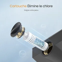 Colonne De Douche Thermostatique|EMKE Colonne de Douche avec douche theramostat à Grande douche de tête et douchette multimode, Cercle, anthracite
