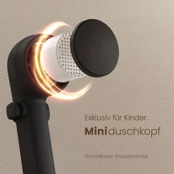 Colonne De Douche Thermostatique|EMKE Colonne de douche avec thermostat Télécommande Douche pluie étagère en verre avec des enfants porte douchette noir