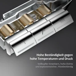 Colonne De Douche Thermostatique|EMKE Colonne de douche thermostatique Ensemble, Douchette multimode, Grande douche de tête, homologué KTW Galaxie Modèle, Chrome