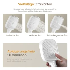 Colonne De Douche Thermostatique|EMKE Colonne de Douche Thermostatique, Débit d'Eau Ajustable, Douchette 3 Fonctions, Kit de Douche, Blanc