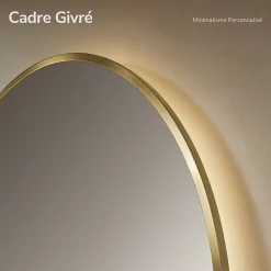 Miroir Lumineux|EMKE LED Miroir lumineux salle de bain rond 80cm Cadre Doré, Anti-buée, Horloge et Temperature, Lumière Neutre