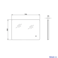EMKE Miroir lumineux salle de bain Rétro-éclairage 80x60cm,Miroir LED avec Interrupteur Tactile,Anti-buée,lumière blanche froide